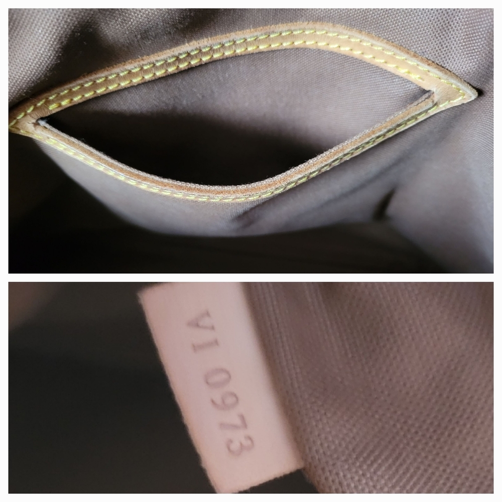 Louis Vuitton Monogram Canvas Alma Crossbody Bag with Cream Trim and Beige Strap - Picture 6 of 16